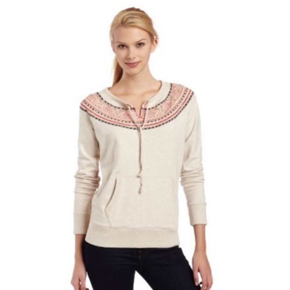 Lucky Brand Embroidered Pullover Hoodie Size S